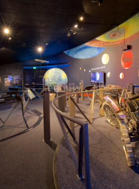 This image shows an audience watching a star show at the Fleischmann Planetarium in Reno. The planetarium offers an immersive experience with educational exhibits and live shows about space exploration, astronomy, and celestial wonders, making it a must-visit for science lovers and families.