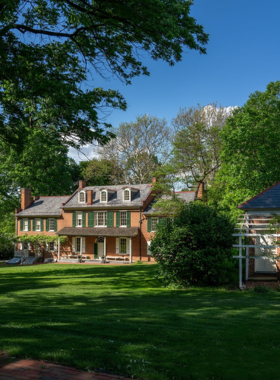 This image shows the historic Wheatland Mansion, once home to President James Buchanan, where visitors can explore the house’s preserved furnishings and learn about his life.