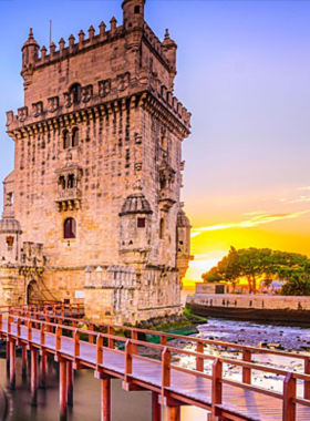  This image shows the majestic Belém Tower and Jerónimos Monastery, two of Lisbon’s most iconic monuments, located in the historical Belém district.

