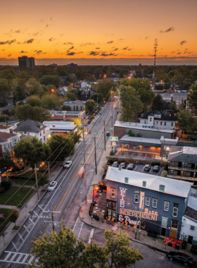 This image shows the lively Bardstown Road, with people shopping in quirky boutiques, dining at local cafés, and enjoying the vibrant atmosphere of one of Louisville’s popular streets.

