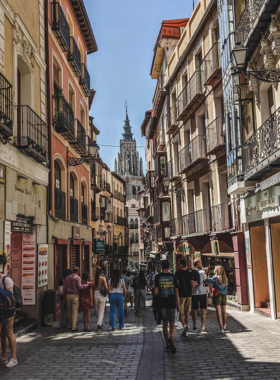 This image shows Toledo, a historic city near Madrid, known for its medieval streets, stunning cathedrals, and mix of Christian, Jewish, and Muslim architectural influences.