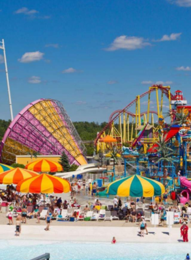  This image shows an exciting roller coaster ride at Michigan’s Adventure Theme Park, with thrilling attractions and water rides, offering family-friendly fun for visitors of all ages.