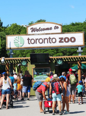 This image shows that the Toronto Zoo is home to thousands of animals from around the world, offering visitors the chance to learn about wildlife conservation and see animals in their naturalistic habitats.