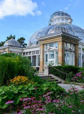 This image shows that Allan Gardens Conservatory is home to tropical plants, desert flora, and beautiful flowers, offering a peaceful escape from the city’s cold winter months and a lush garden experience year-round.