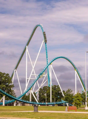 : This image shows a thrilling moment on a roller coaster ride at Carowinds, where visitors are enjoying high-speed twists and turns. The park offers a wide range of exciting rides, making it a top destination for thrill-seekers and families.