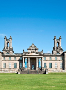 This image shows the Scottish National Gallery, featuring grand galleries filled with famous paintings, sculptures, and masterpieces from Scottish and international artists, celebrating art and culture.