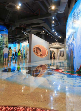 This image shows a fun and interactive scene from Art in Paradise, Chiang Mai’s 3D art museum. The museum offers visitors the chance to immerse themselves in creative exhibits, taking playful and imaginative photos with 3D art that spans various themes and encourages artistic exploration.