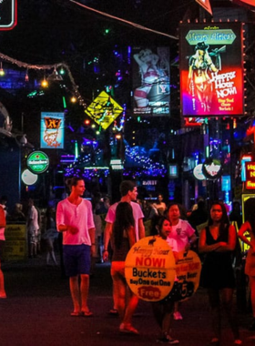 This image shows On Street Bar in Chaweng, Koh Samui, a quirky venue with colorful decor, affordable drinks, and a cozy setting perfect for casual gatherings.