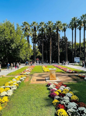 This image shows the National Gardens of Athens, a peaceful green oasis in the heart of the city. Created in the 19th century, it covers 16 hectares and features shaded paths, tranquil ponds, and a small zoo, providing a refreshing escape from the busy urban environment.