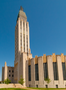 This image shows an art deco building in Tulsa, with detailed geometric designs and historic charm, representing the city’s architectural legacy.

