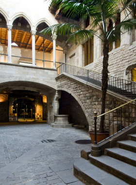 This image shows a gallery inside the Picasso Museum in Barcelona, displaying works of the legendary artist. The museum houses a vast collection of Picasso’s early works, offering insights into his creative evolution.