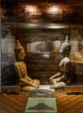  This image shows the Ramkhamhaeng National Museum, filled with artifacts and sculptures from the Sukhothai era. The museum offers insight into Thailand's first capital and its rich history through detailed exhibits and well-preserved relics, making it an essential stop for history and art enthusiasts.