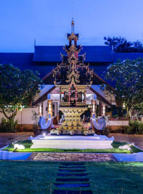 This image shows the Four Seasons Tented Camp Golden Triangle, with its luxurious tented accommodations set in a jungle-like environment. The image highlights the unique blend of adventure and elegance offered by the resort.