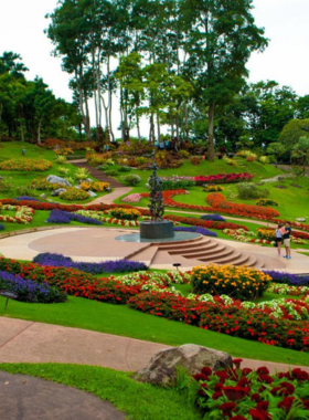 9. Doi Tung Royal Villa and Gardens This image shows the Doi Tung Royal Villa surrounded by beautifully landscaped gardens. The combination of vibrant flowers, mountain views, and unique architecture offers a serene setting perfect for floral, landscape, and architectural photography.