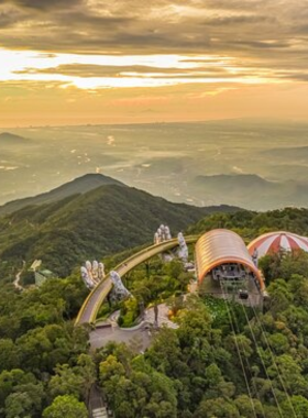 This image shows Nui Ba Na Mountain, with sweeping views from the summit, where visitors can take in breathtaking panoramic vistas. The challenging hike up to the top rewards adventurers with stunning views and cool weather. The mountain’s unique cable car system provides an aerial view of the surrounding landscape, making it a perfect destination for scenic adventures.