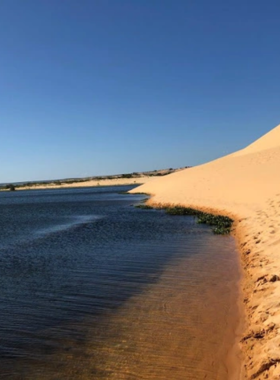 This image shows that the Mui Ne sand dunes, with their golden sands and sweeping landscapes, are an ideal spot for sunset watching. The dunes are a perfect blend of desert-like terrain and coastal beauty, offering visitors a chance to ride camels, try sandboarding, and experience the stunning views at dusk.