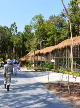 This image shows the lush garden area surrounding The BCR Bungalow. The private bungalows provide a cozy and peaceful escape, offering guests the opportunity to relax in nature and enjoy outdoor activities. The resort’s natural surroundings ensure a calm and private retreat, ideal for those seeking peace away from the bustling tourist spots.