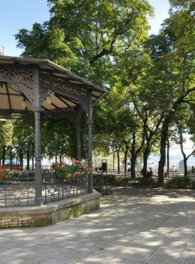 This image shows Letná Park in Prague, a peaceful green space that offers panoramic views of the city and the Vltava River. The park is a popular spot for both locals and tourists to relax, take a leisurely walk, or have a picnic. Visitors can also enjoy the giant metronome located in the park, a symbol of Prague’s rich history. Letná Park is an excellent place to take a break from the hustle and bustle of the city while soaking in the beautiful surroundings and views.