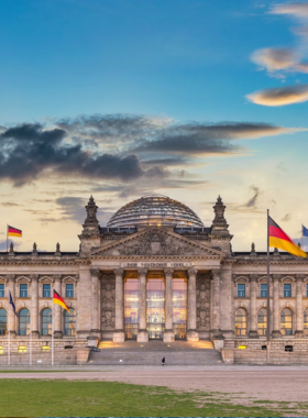 This image shows the Reichstag Building, the seat of the Bundestag (German Parliament). Known for its stunning architecture, the Reichstag has significant political and historical importance. Visitors can explore the building’s rich history and climb to the top of the iconic glass dome for a panoramic view of Berlin. The Reichstag symbolizes Germany’s democracy and the country’s journey towards political unity and stability.