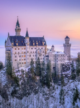 This image shows the breathtaking Neuschwanstein Castle, nestled in the Bavarian Alps, looking like it’s straight out of a fairy tale. Its stunning architecture and picturesque surroundings make it one of the most photographed landmarks in the world. The castle’s interior offers a glimpse into the opulent past, while its panoramic views of the Bavarian landscape are equally mesmerizing. Visitors can explore its unique structure and history while marveling at the nearby Hohenschwangau Castle.