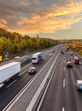 This image shows a car zooming down Germany’s famous Autobahn, renowned for its stretches without speed limits. The smooth, high-speed roads offer a thrilling experience for car enthusiasts and travelers alike. Even if you're not into speeding, driving on the Autobahn is a unique experience, offering fast lanes, advanced infrastructure, and a sense of freedom. It’s an exciting part of the German road culture that attracts drivers from around the world to experience high-speed travel.