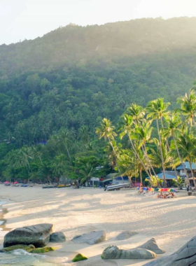 This image shows the eco-friendly bungalows at Haad Yuan Village, nestled in nature with direct access to the beach. The resort offers organic meals, yoga sessions, and a focus on sustainability, perfect for eco-conscious travelers.