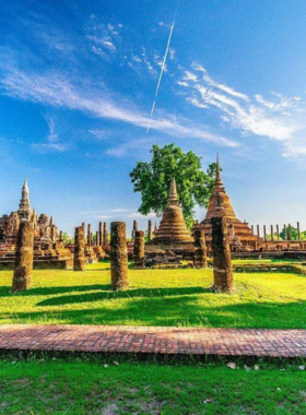 This image shows the peaceful nature walk through West Ban Pa Kha, Sukhothai, with its untouched natural beauty, dense forests, and local wildlife, offering an immersive experience in the Thai countryside.