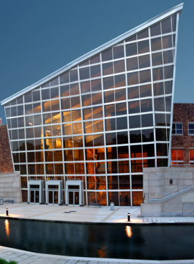 This image shows the Indiana State Museum, a comprehensive museum in Indianapolis offering exhibits that explore the state’s rich history. The museum features displays on everything from ancient fossils to Indiana’s industrial revolution. Visitors can explore interactive exhibits that teach about science, technology, and Indiana’s contributions to American history. The museum is also home to an IMAX theater, where visitors can experience immersive films. It’s a wonderful place for visitors to learn about the state's culture and heritage through engaging displays and educational activities.