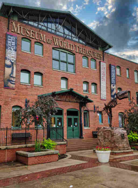 This image shows the Museum of World Treasures in Wichita, Kansas, an exciting and educational museum that houses a vast collection of global artifacts. From dinosaur fossils and Egyptian mummies to ancient coins and historical relics, visitors can explore diverse exhibits. The museum offers a deep dive into world history, culture, and archaeology, making it a great stop for history buffs and curious minds of all ages.