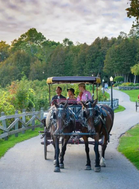 This image shows a visitor riding horseback along the scenic trails of Mackinac Island. Horseback riding is a popular way to explore the island’s natural beauty, offering a unique and relaxing experience. Whether you’re riding along the coastline or through the island’s historic areas, horseback riding provides a peaceful and scenic way to see the island. With various guided tours available, it’s a fun and adventurous activity for all ages.