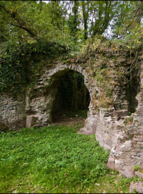 This image shows the eerie yet fascinating ruins of Llangibby Castle, a medieval fortress hidden in the Welsh countryside. The weathered stone walls stand tall, surrounded by overgrown greenery, adding to its mysterious charm. The site feels untouched and ancient, making it a great place for history enthusiasts and photographers looking for dramatic shots of Newport’s medieval past.