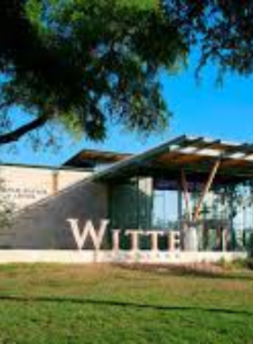 This image shows an interactive exhibit inside the Witte Museum, featuring a life-sized dinosaur skeleton, Texas wildlife displays, and historical artifacts. Families with children explore the engaging, hands-on exhibits, learning about natural history and Texas heritage. The museum's modern design and immersive experience make it a fantastic educational destination for visitors of all ages.